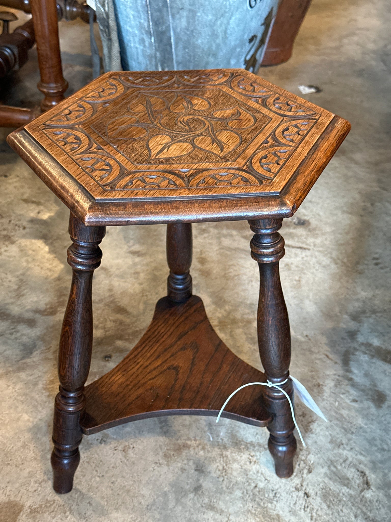 Carved Oak Drinks Table