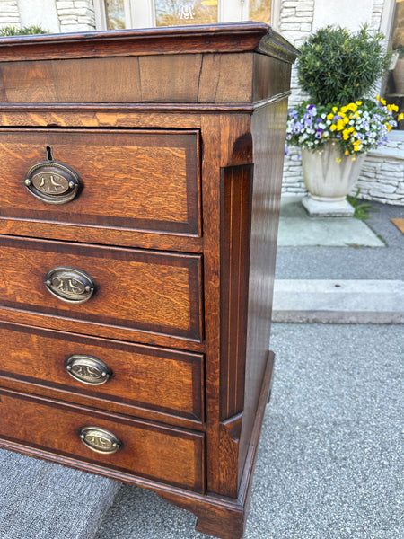 George III Oak and Mahogany Chest of Drawers