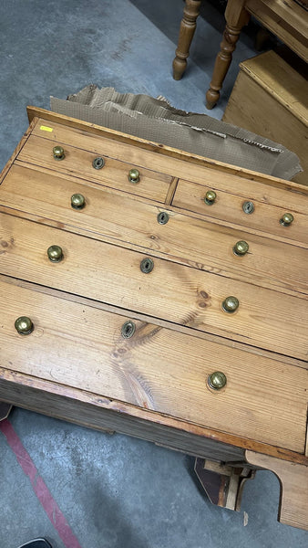 Georgian Pine Chest with Brass Pulls