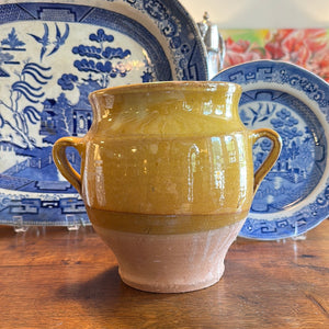 Vintage Confit Pot, golden glaze