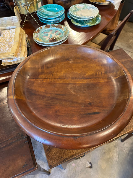Large Walnut Pedestal Bowl