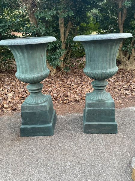 Fluted Urn on Plinth