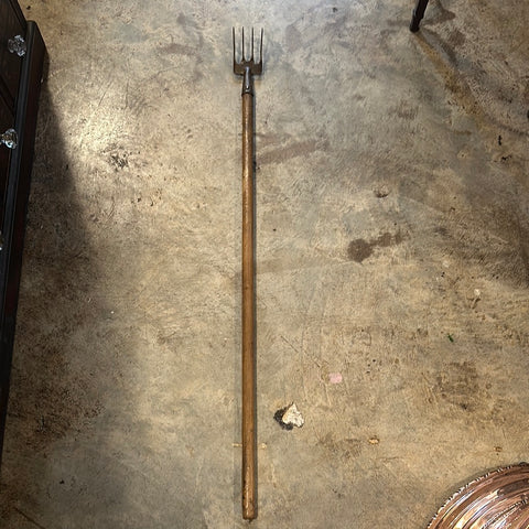 Small Garden Fork on Long Handle