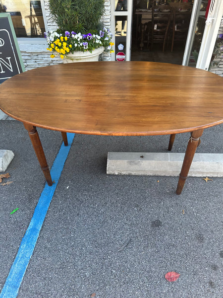 French Cherry and Oak Oval Table