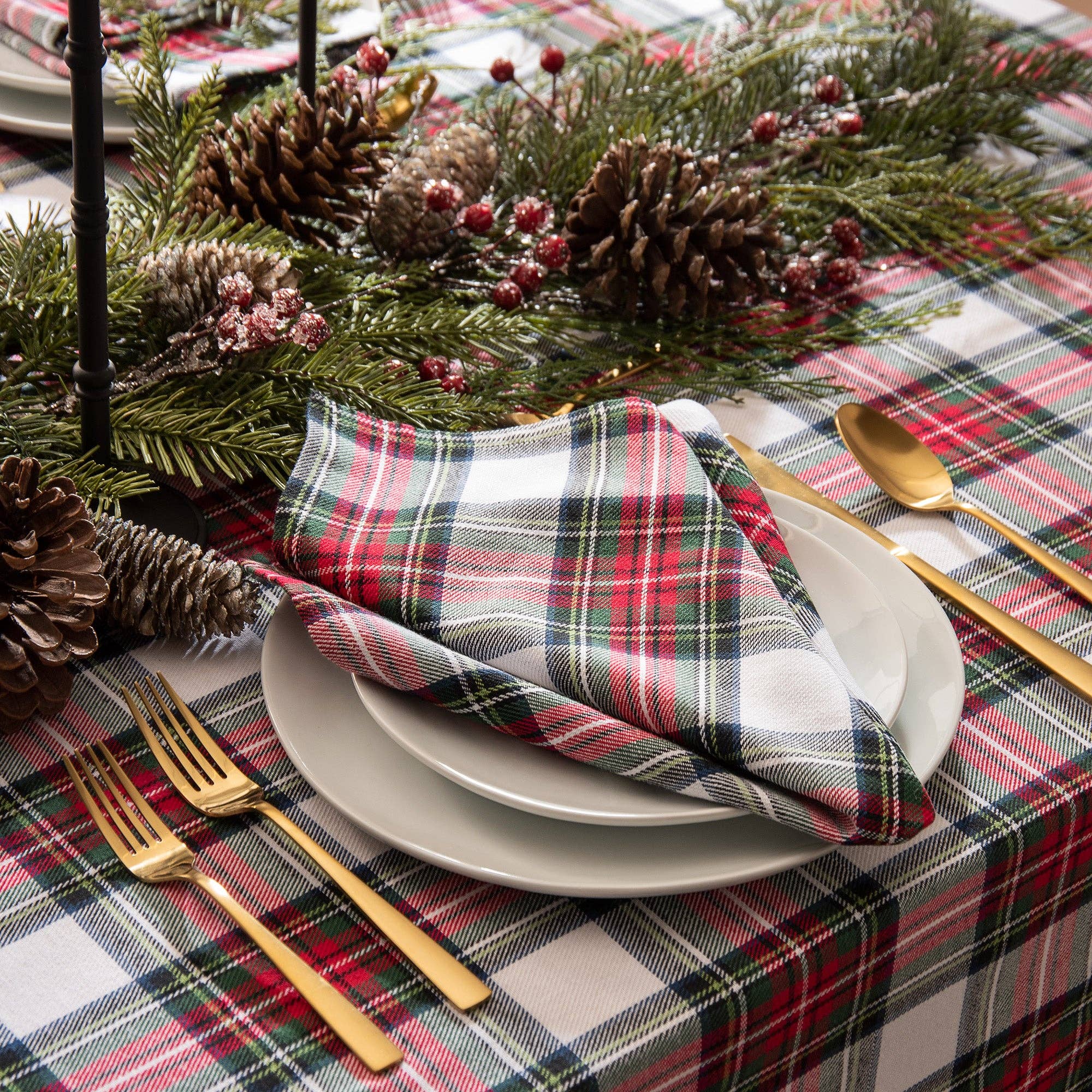 Holiday Plaid Napkins, Set of 4