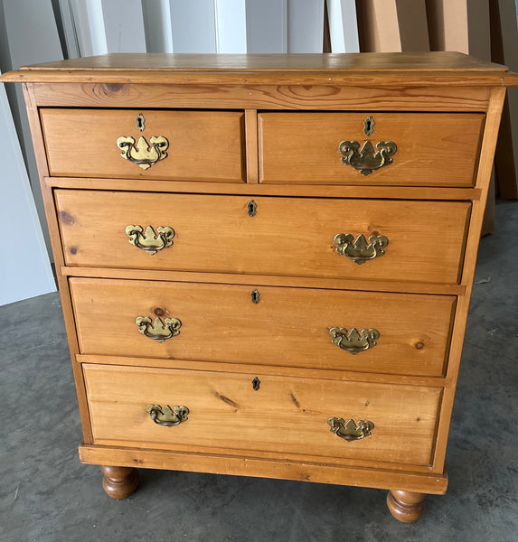 Pine Chest with Brass Pulls
