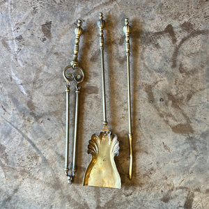Set of Three Brass Fire Tools