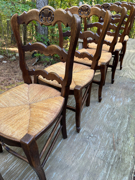 Set of 6 French Ladder Back Chairs