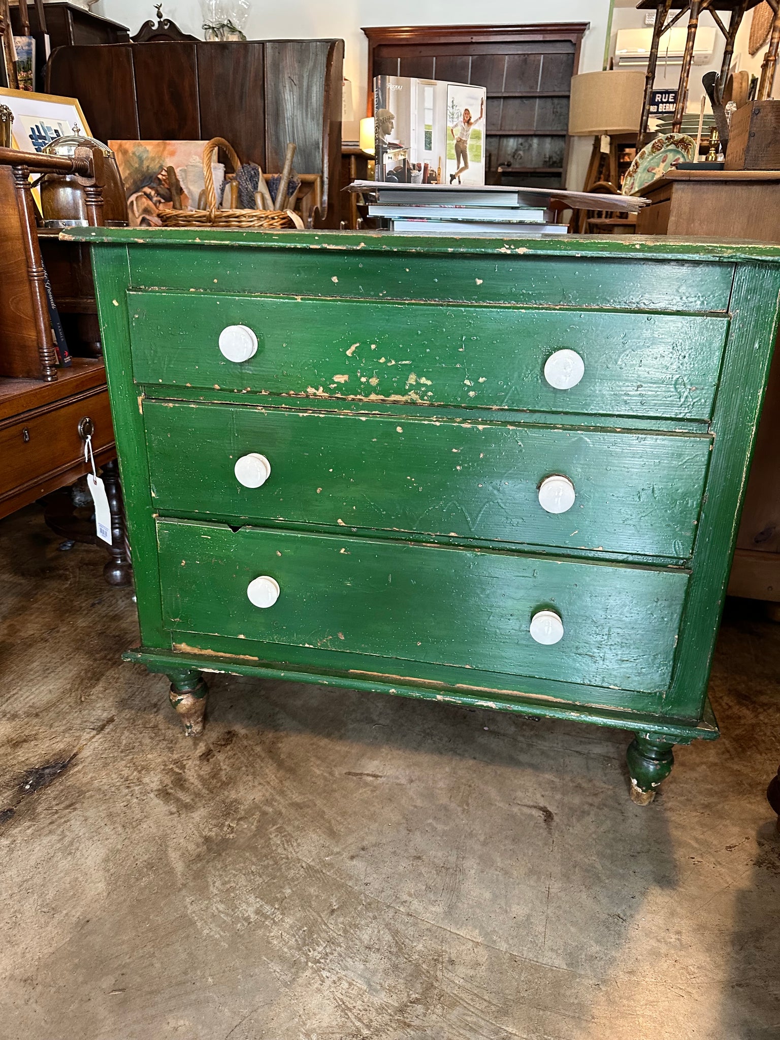 Green Chest of Drawers, Original Paint