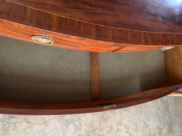 Mahogany Bow Front Chest with Oval Brass Pulls
