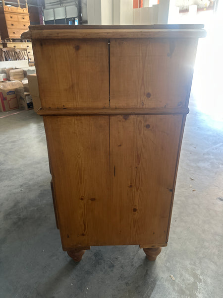 Pine Chest with Band of Molding and Scalloped Apron