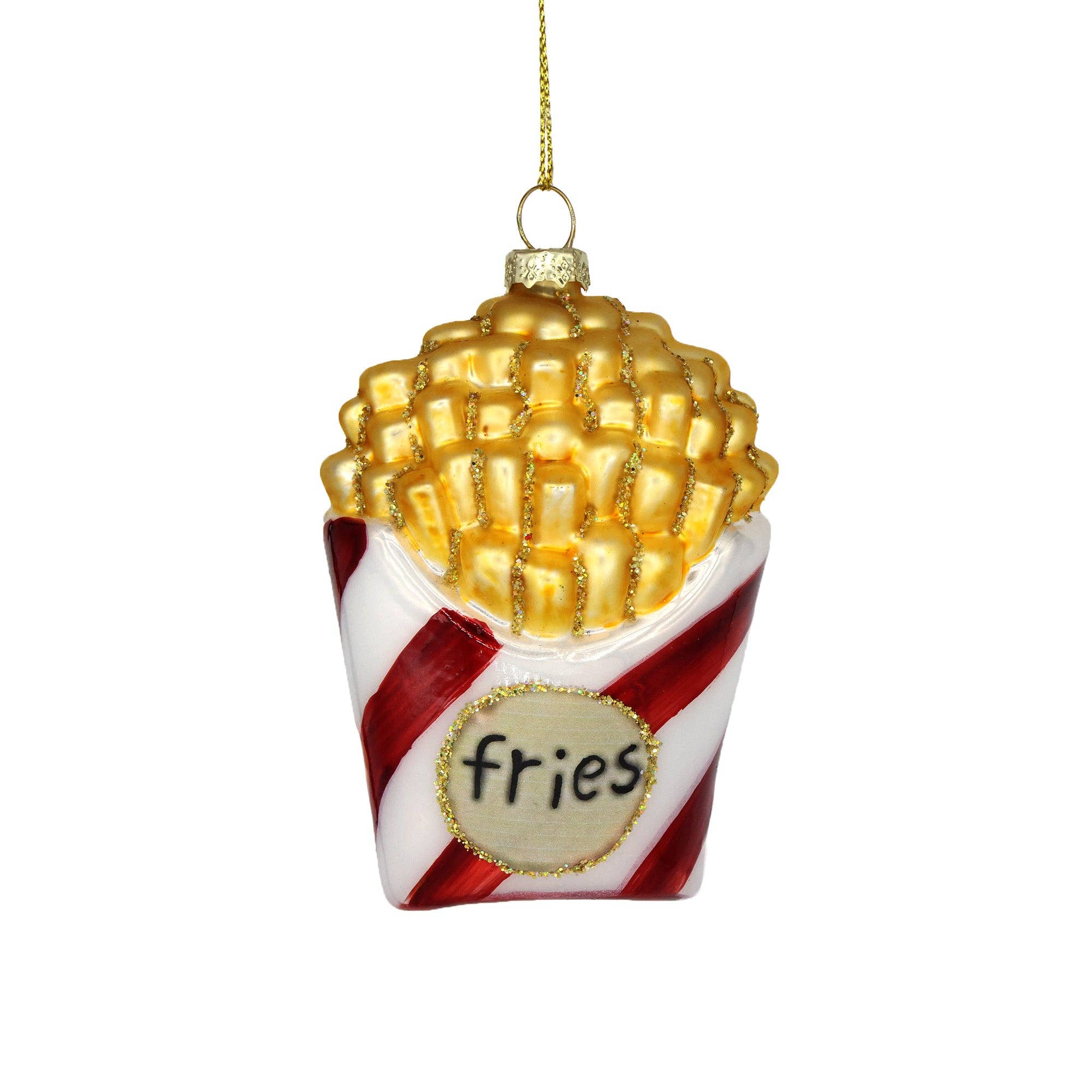French Fries, Glass  Ornament