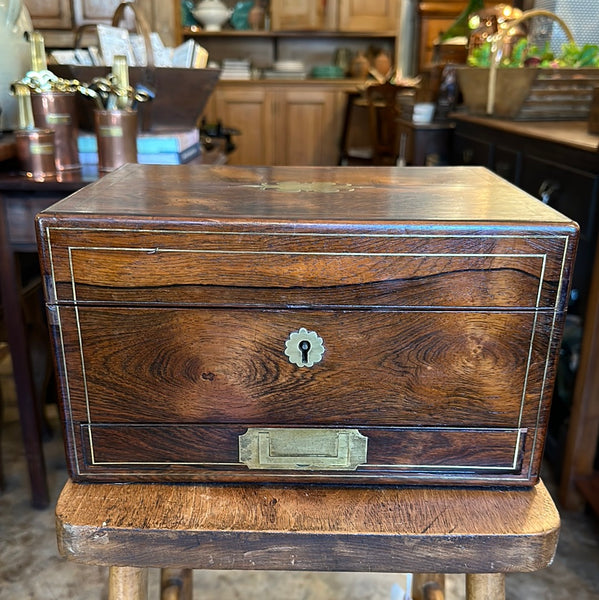 Rosewood Box with Brass Details