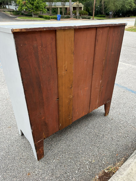Painted and Lined Mahogany Bow Front Chest