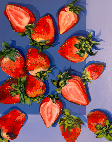 "Periwinkle Strawberries" by Angela Hughes Zokan