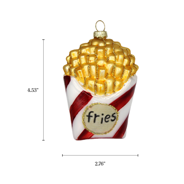French Fries, Glass  Ornament