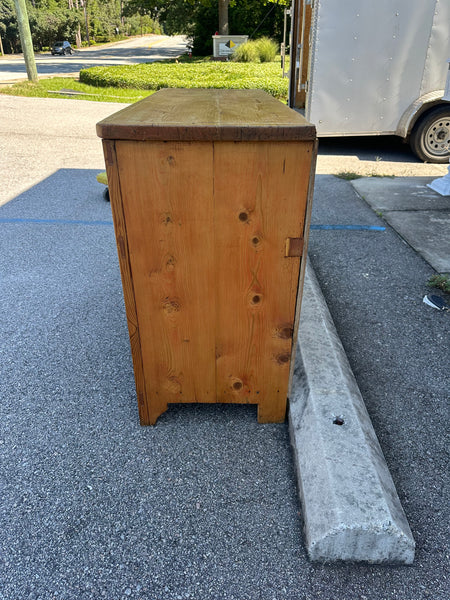 Victorian Pine Dresser Base with Brass Hardware