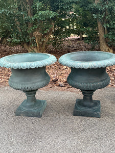 Large Shallow Cast Iron Urn