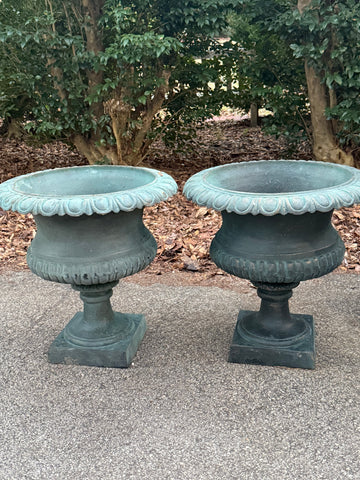 Large Shallow Cast Iron Urn