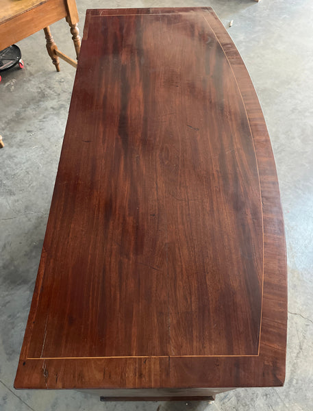 Mahogany Bow Front Chest with Oval Brass Pulls