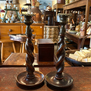 Pair of Barley Twist Candlesticks