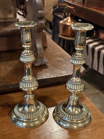 Pair of William IV Brass Candlesticks