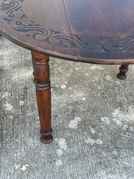 Carved Oak Occasional Table