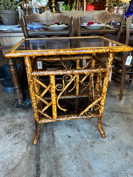 Bamboo Table with Ornate Base