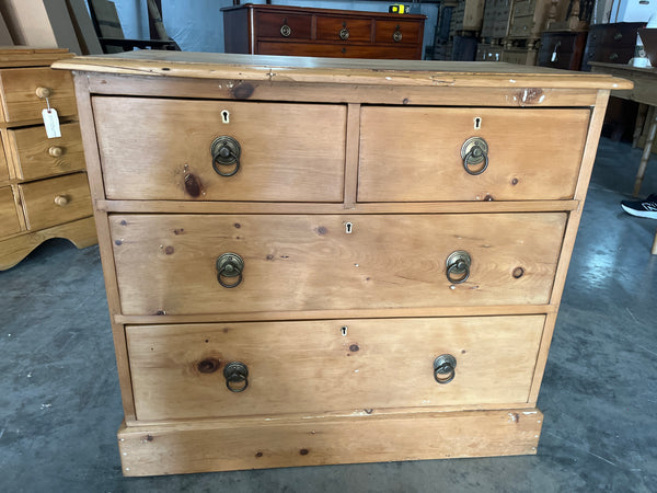 Pine Chest with Brass Ring Pulls
