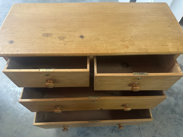 Pine Chest with Brass Escutcheons