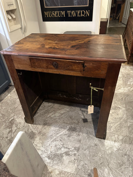 French Paneled Oak Reception Counter with Drawer