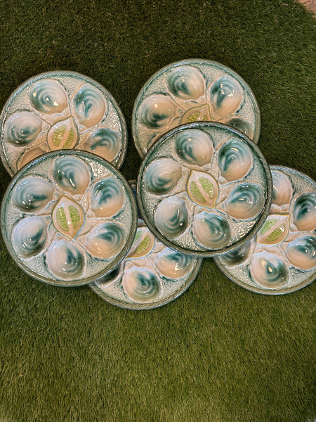 Vintage St. Clement Majolica Oyster Plate