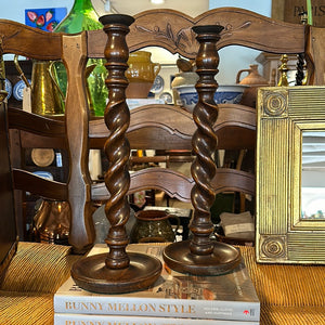 Pair of Barley Twist Candlesticks