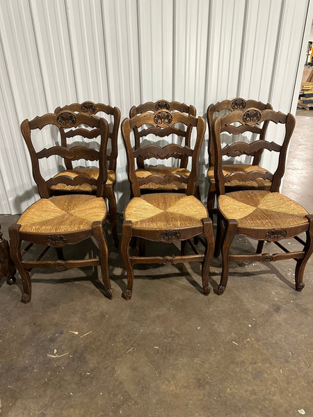Set of 6 French Ladder Back Chairs