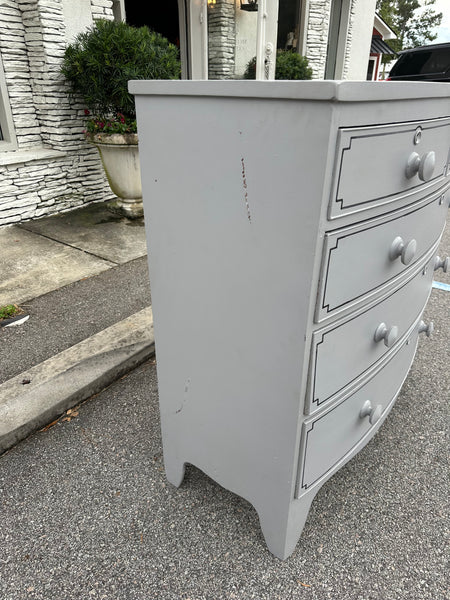 Painted and Lined Mahogany Bow Front Chest