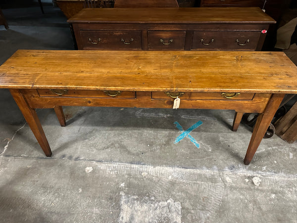 French Pine 2-Drawer Serving Table