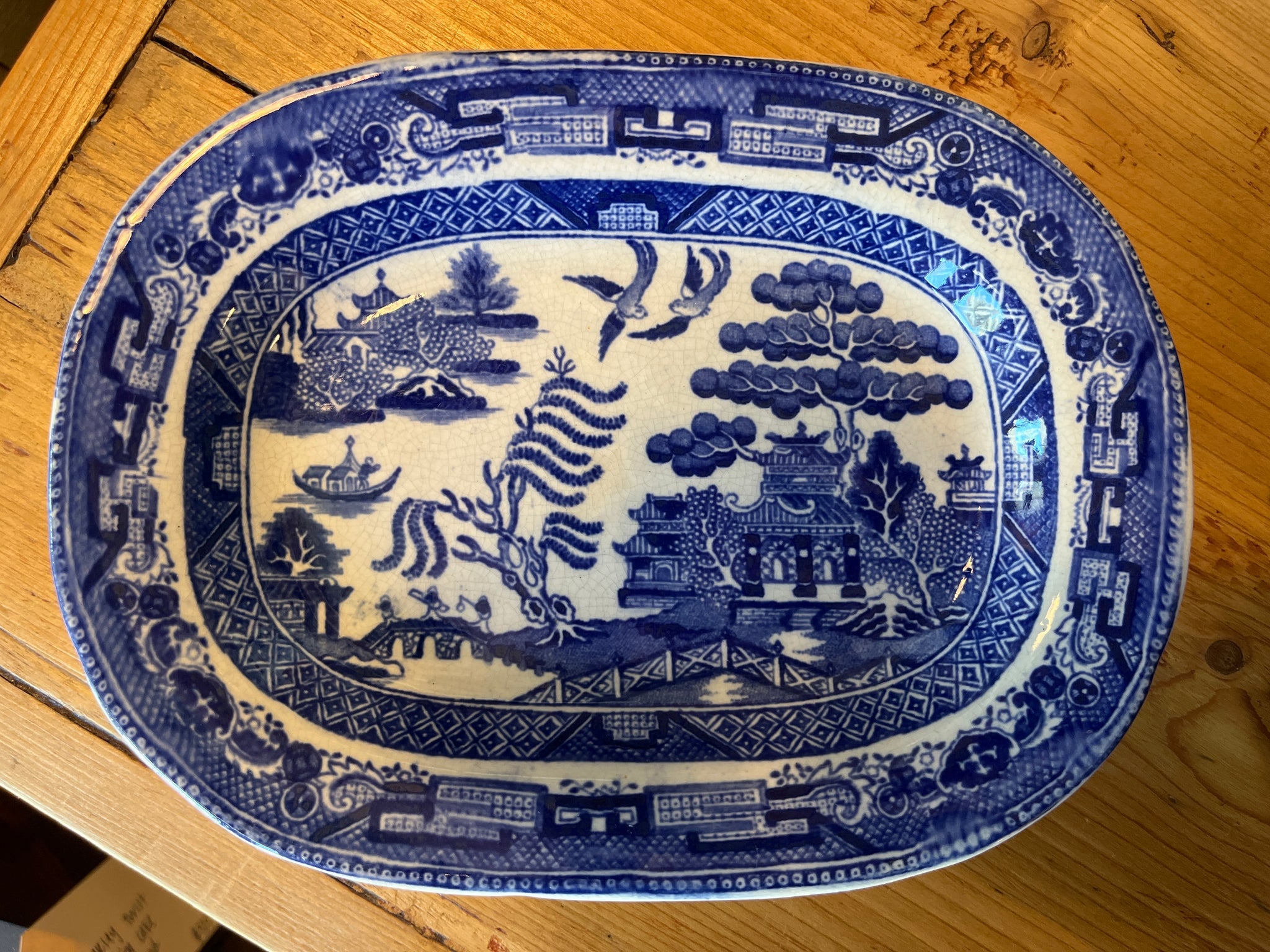 Very Small Blue Willow Platter