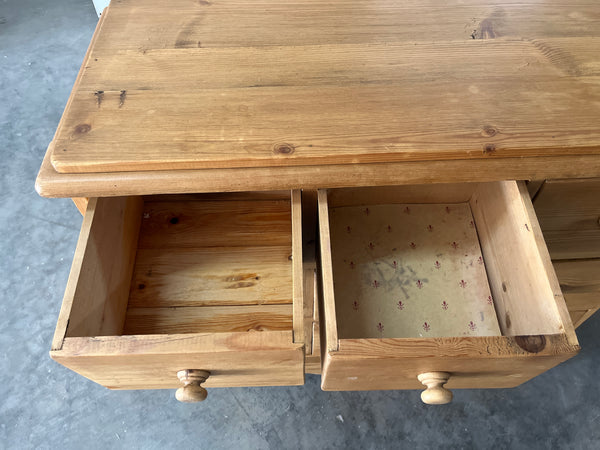 Narrow Pine Bank of Drawers