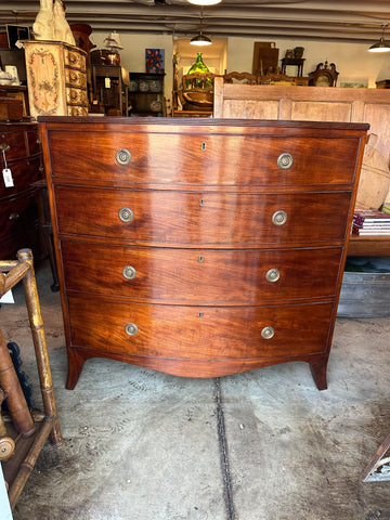 Mahogany 4-Drawer Bow Front Chest