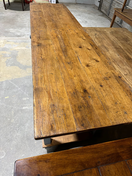 Two-Tier Pine and Oak Work Table