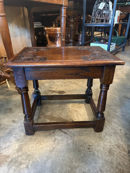 Carved Oak Joint Stool