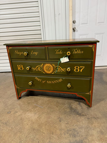 Painted "USS Falcon" Chest
