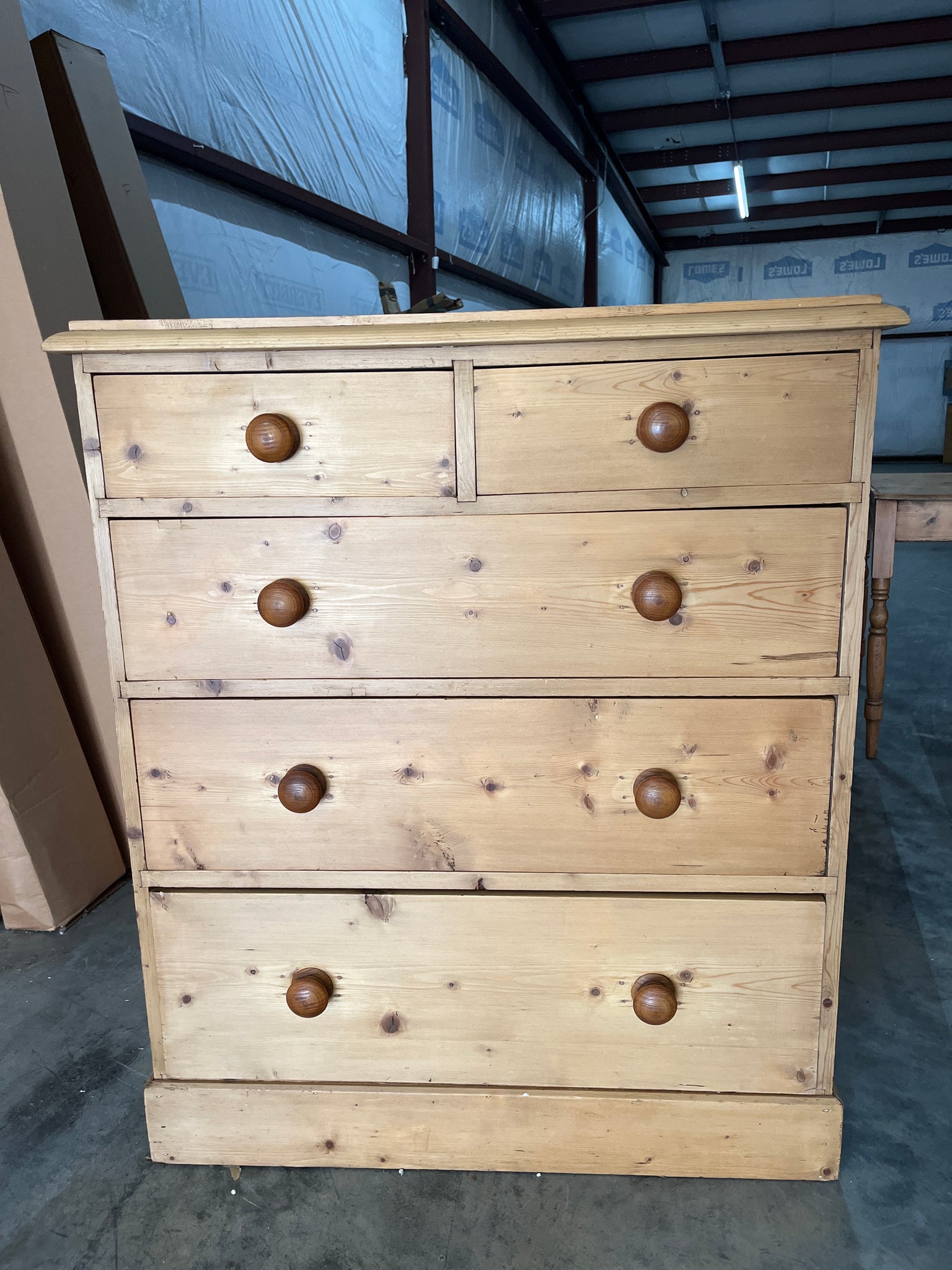 English Pine Chest with Contrasting Pulls