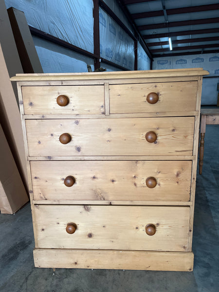 English Pine Chest with Contrasting Pulls