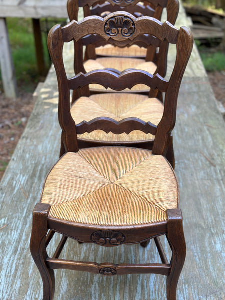 Set of 6 French Ladder Back Chairs