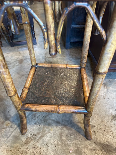 Bamboo Table with Lacquered Tray Top