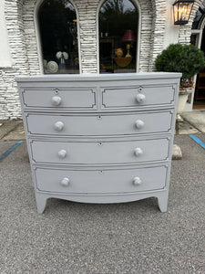 Painted and Lined Mahogany Bow Front Chest