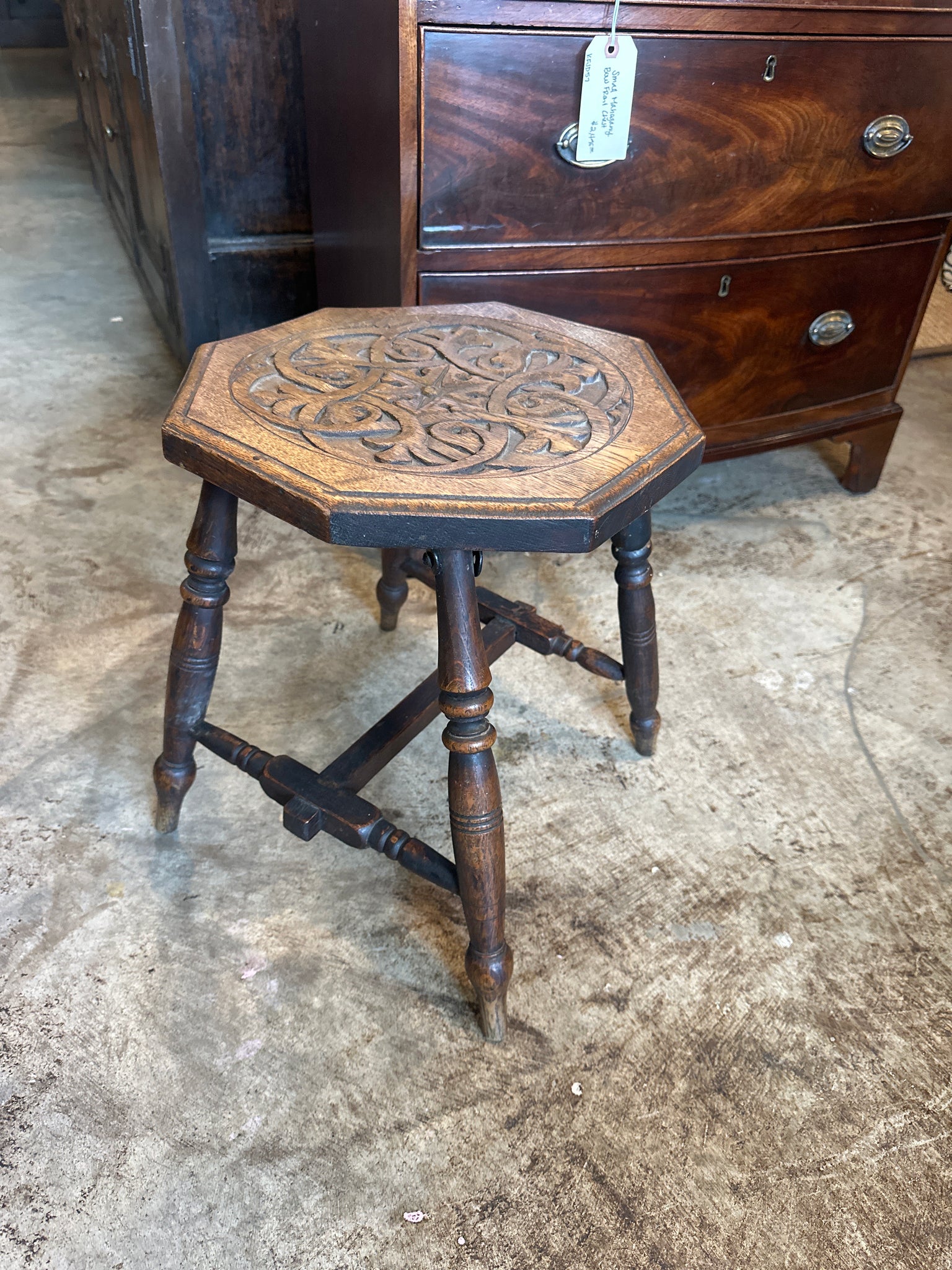 Carved Oak Drinks Table