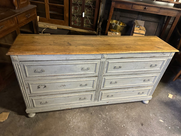French 6-Drawer Painted Base Milliner's Chest
