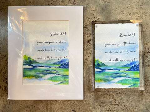 "Luke 12:48", Print by Angela Zokan